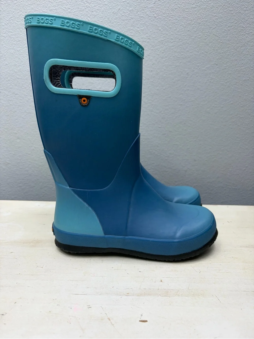 Bogs Blue Rubber Classic Pull Up Boots Size Youth 1 Boys